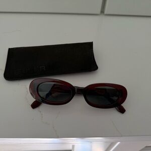 Chic Burgundy Sunglasses with Case